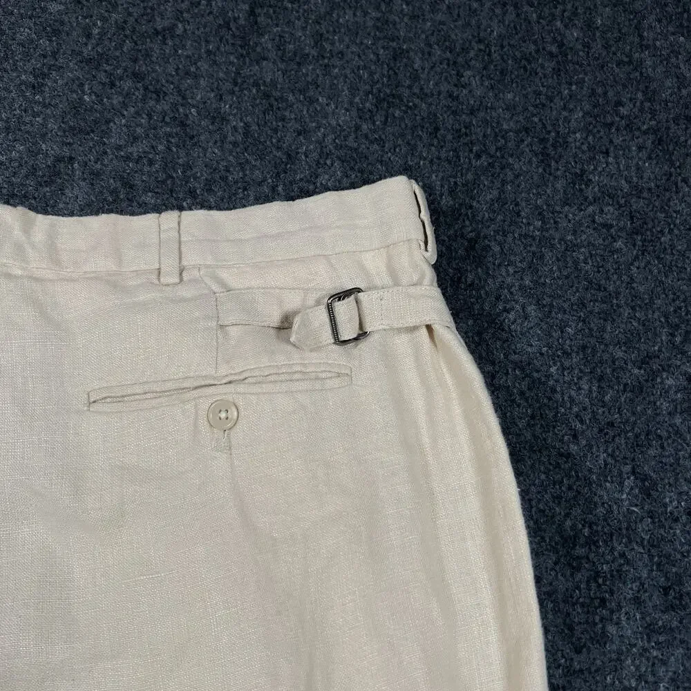 VTG Y2K Polo Ralph Lauren Gurkha Pants Mens 38x30 Beige 100% Linen Chino
